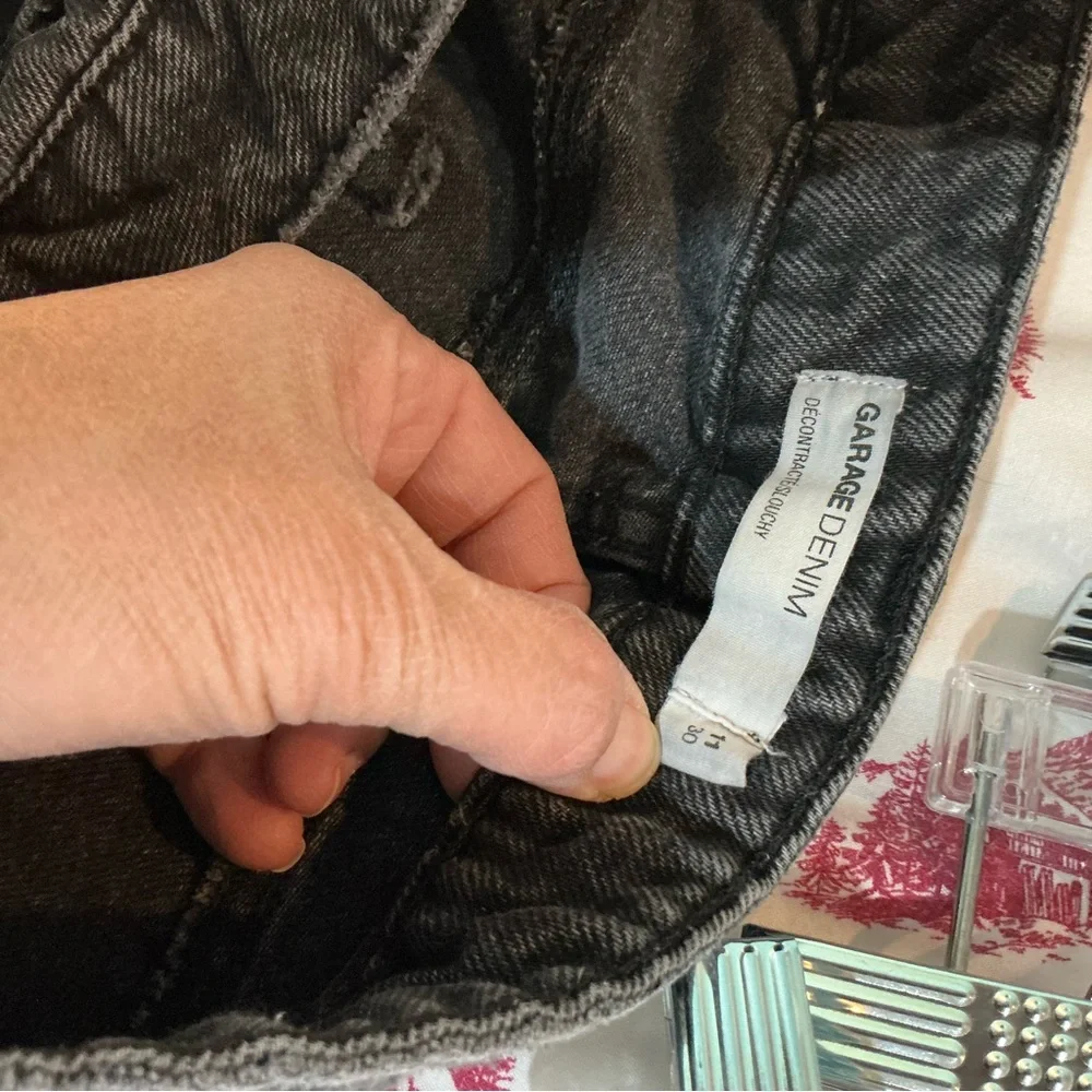 🖤 Garage Denim Slouchy Black Denim Jeans Button Fly - 11/30 - Picture 4 of 4